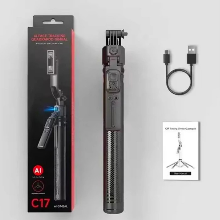 مونوپاد و گیمبال AI FACE C17 با قابلیت ردیابی چهره و چرخش ۳۶۰ درجه